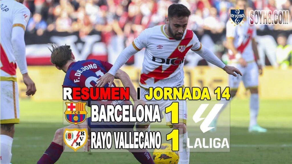 Resumen y Goles Rayo Vallecano 1-1 Barcelona