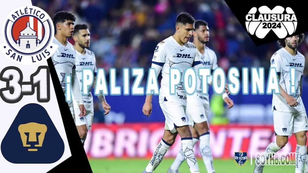 Resumen y Goles Atlético San Luis vs Pumas 3-1