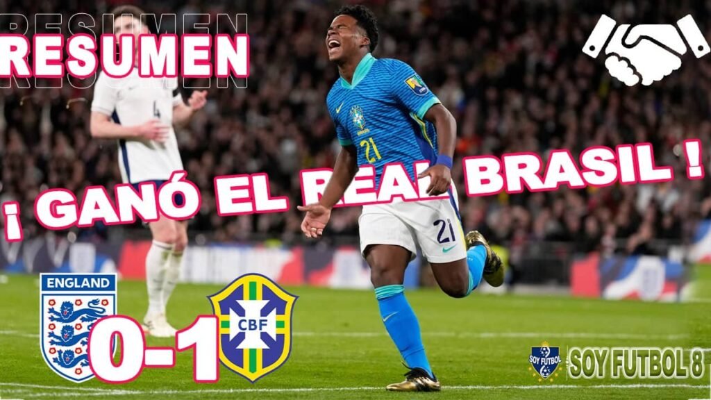 Resumen y Gol Inglaterra vs Brasil 0-1