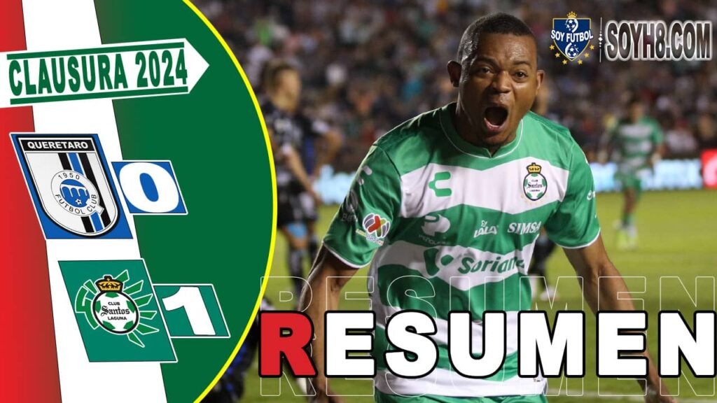 Resumen y Gol Querétaro vs Santos Laguna 0-1