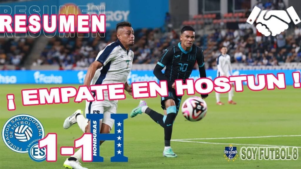 Resumen y Goles El Salvador vs Honduras 1-1 Amistoso