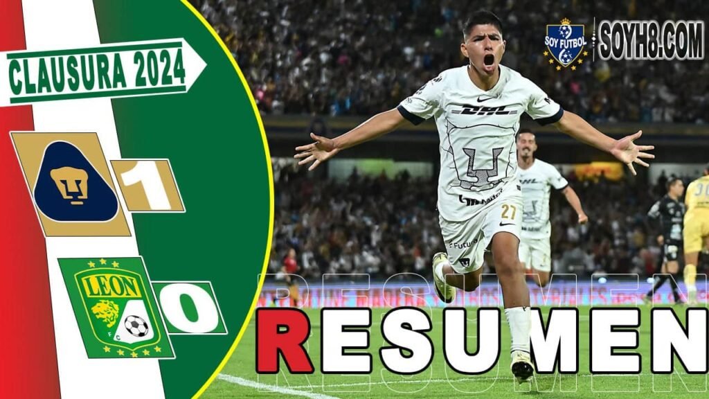 Resumen y Gol Pumas vs León Liga de Mexico 1-0